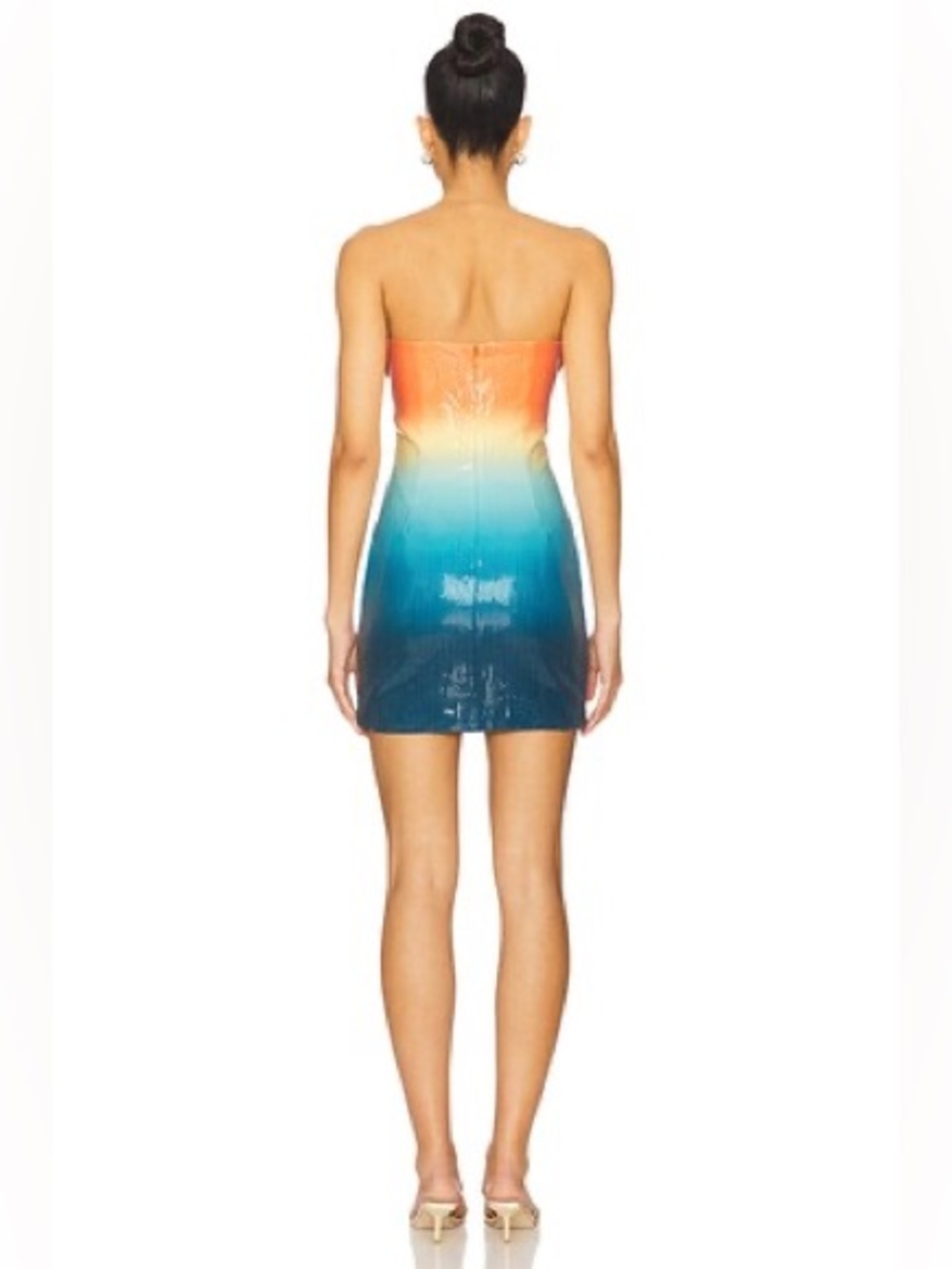 Runaway The Label Stellar Mini Dress in Orange Blue Ombre - Picture 3 of 12